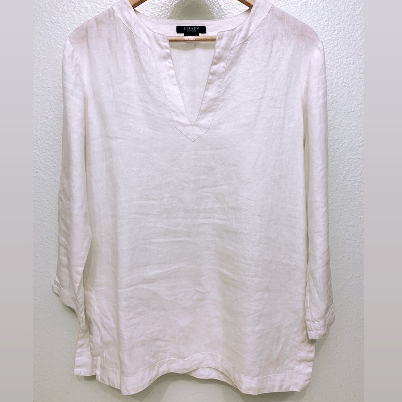 Chaps White Linen Tunic